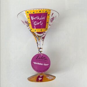 Lolita Birthday Girl Martini Glass - Pink and Yellow